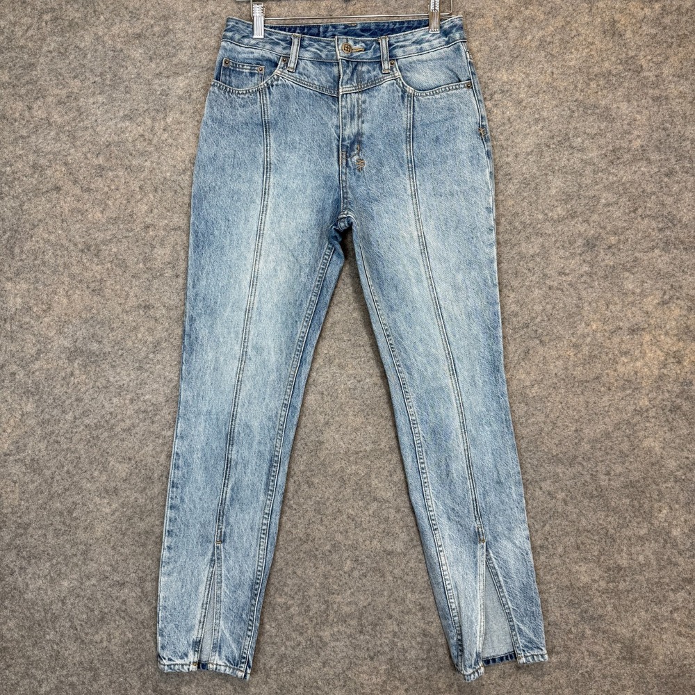 Ksubi Split Ankle High Rise Jeans Womens 26 Royalty Heroism Light Wash Blue Pant